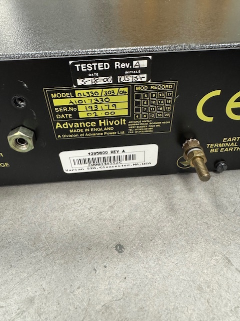 Varian 650/750 42956-00 Advance HiVolt Series 330 Model OL330/303/04 30kV PSU