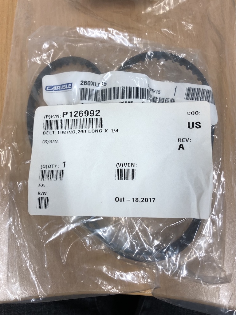 P126992 BELT,TIMING,260 LONG x 1/4