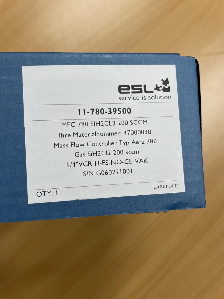 Aera FC-780 Mass Flow Controller Gas 1% PH3/He 10SCCM