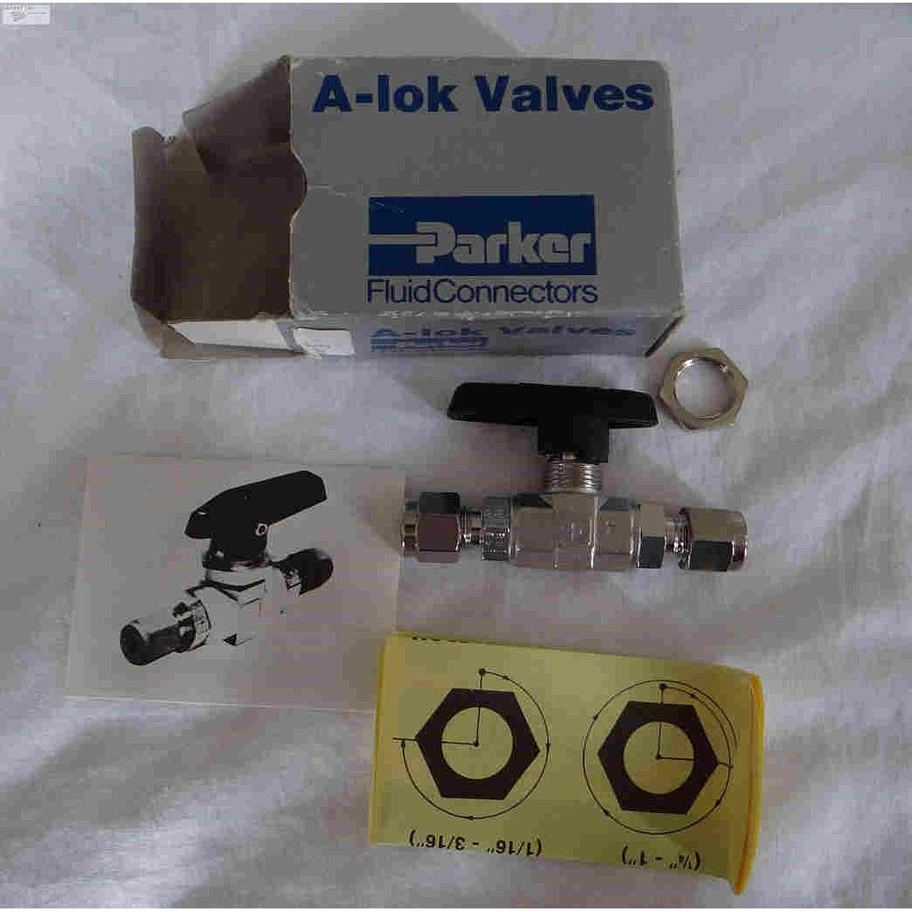 A-LOK TWO-WAY SS B-SERIES BALL VALVE, 1/4", lot of 3