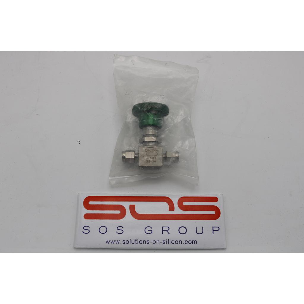 SS BELLOWS SEALED VALVE, WELDED, SS STEM TIP, 1/8" TUBE FITTING