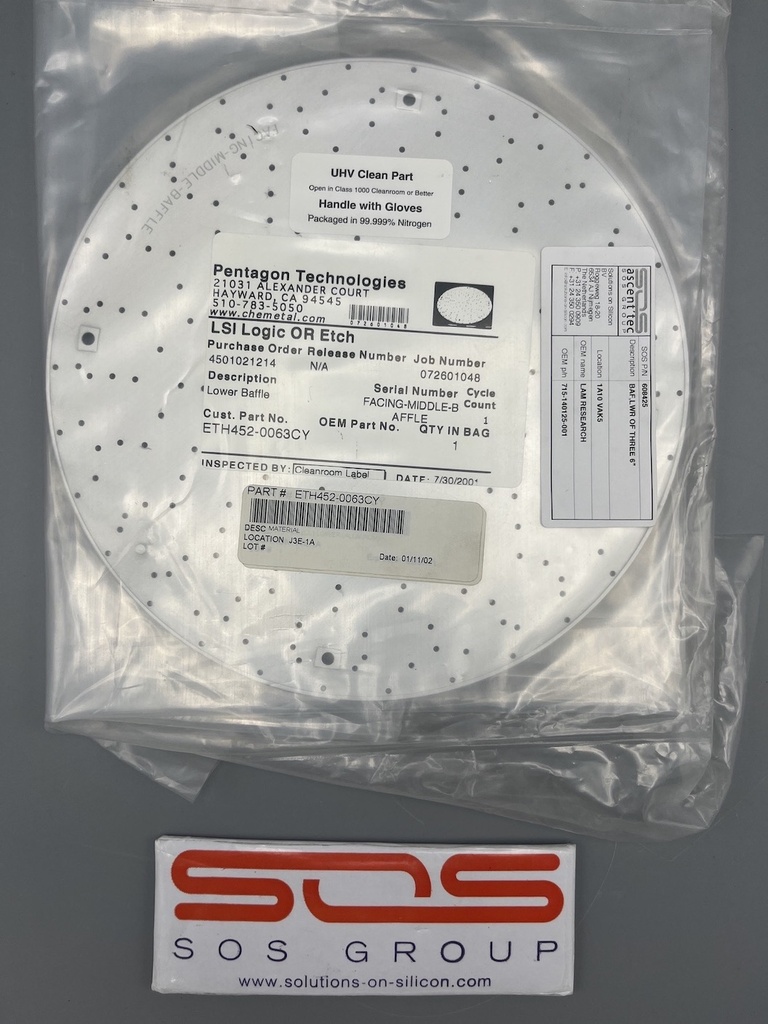 LAM RESEARCH 715-140125-001 LOWER BAFFLE PLATE