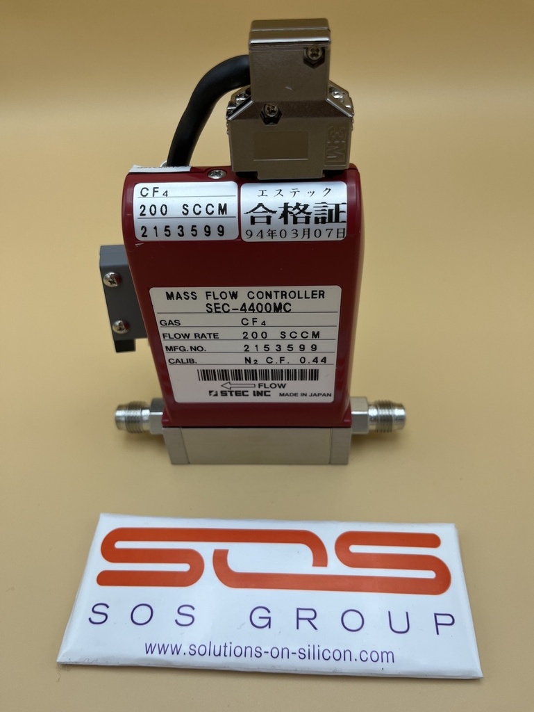 Mass Flow Controller SEC-4400MC, Flow Rate 200 SCCM, Gas CF4