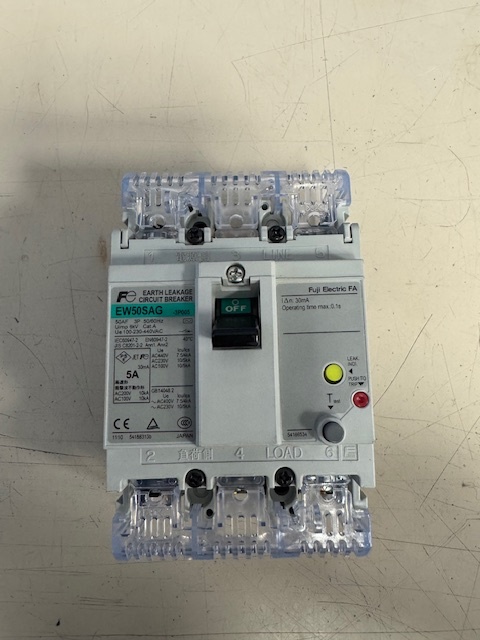 Fuji EW50SAG-3P005B Earth Leakage Circuit Breaker 3 POLE 5 AMP