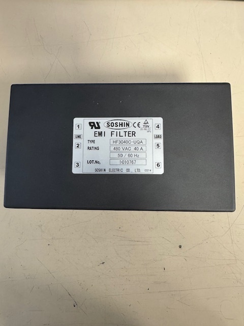 Soshin HF3040C-UQA EMI Filter 480VAC 40A 50/60 Hz