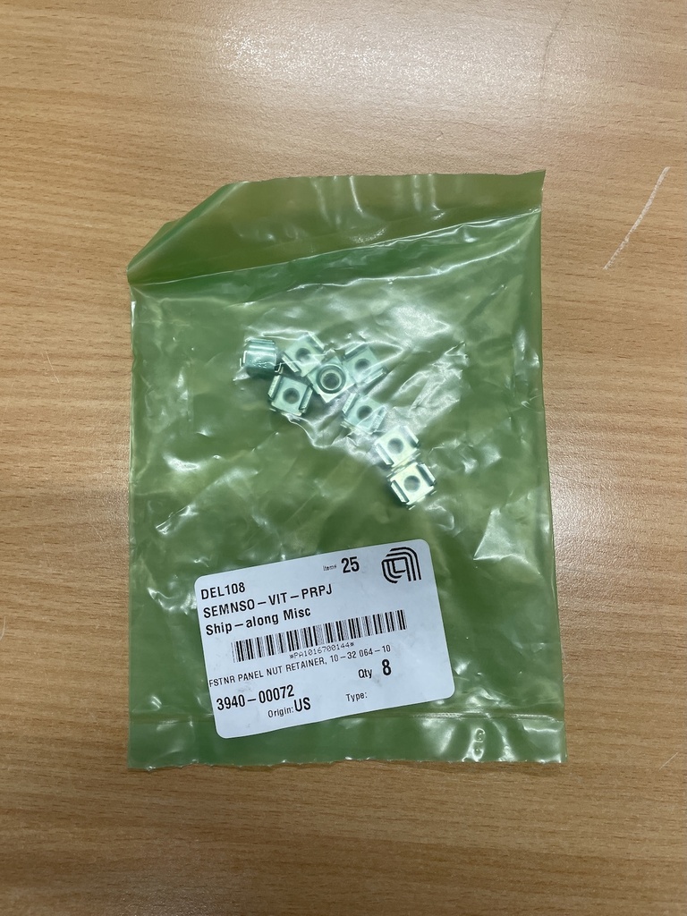 AMAT 3940-00072 FSTNR PANEL NUT RETAINER 10-32 064-10 LOT OF 8