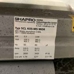 [SCL K05-MS MOR/101138] BALZERS HAPRO SCL K05 Regenerative Blower