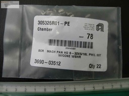 [3690-03512/501721] Scr Mach Pan Hd 6-32 x 5/16L Phil SST w/Cone Wshr, Lot of 22