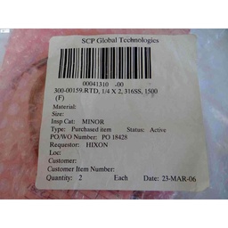 [00041310-00/500296] 300-00159. RTD, 1/4" x 2", 316SS, 1500