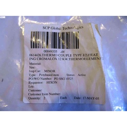 [00049335-00/500299] 00049335-00 0614426 THERMOCOUPLE TYPE J/2 HEATING CHROMALOX 12KW THERMO ELEMENT